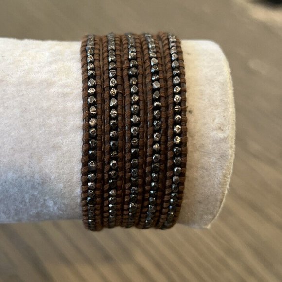 New Authentic Chan Luu Gunmetal Brown Wrap Bracelet - Picture 1 of 5